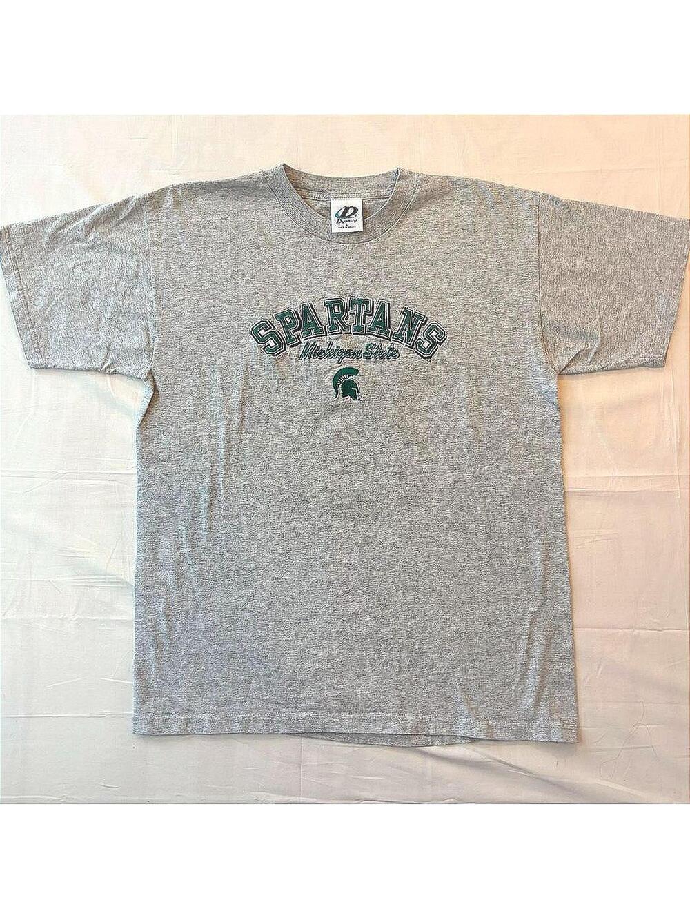 VTG Michigan State Spartans Embroidered T-Shirt Dynasty Made in Mexico Large